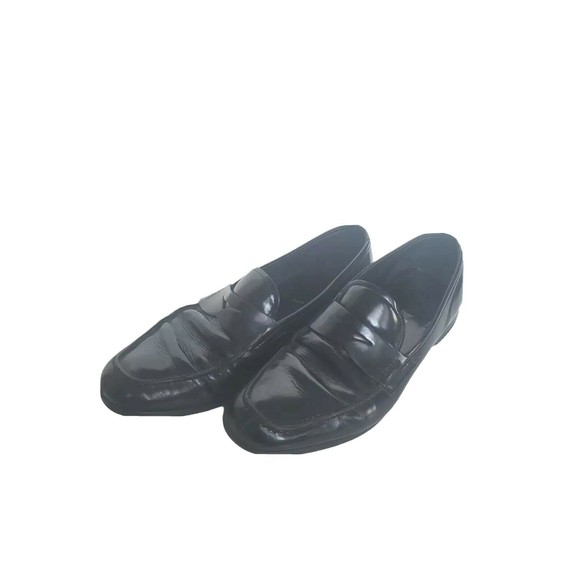 PRADA Men's Black leathet Slip On Loafers Dress Shoes Size ; 7 Made in Italy - Picture 3 of 12